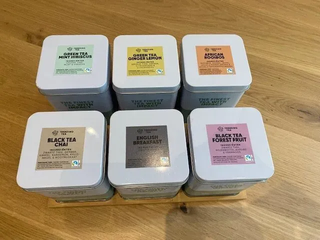 Pure Africa Coffee Trending Tea bamboe display 6 blikken