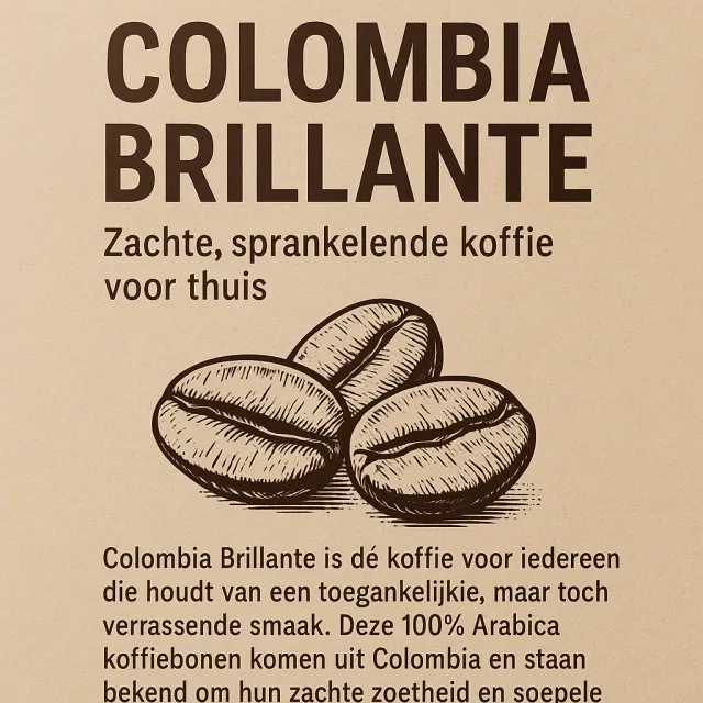 Mario's Koffie Colombia Brillante koffiebonen 500g zacht fruitig
