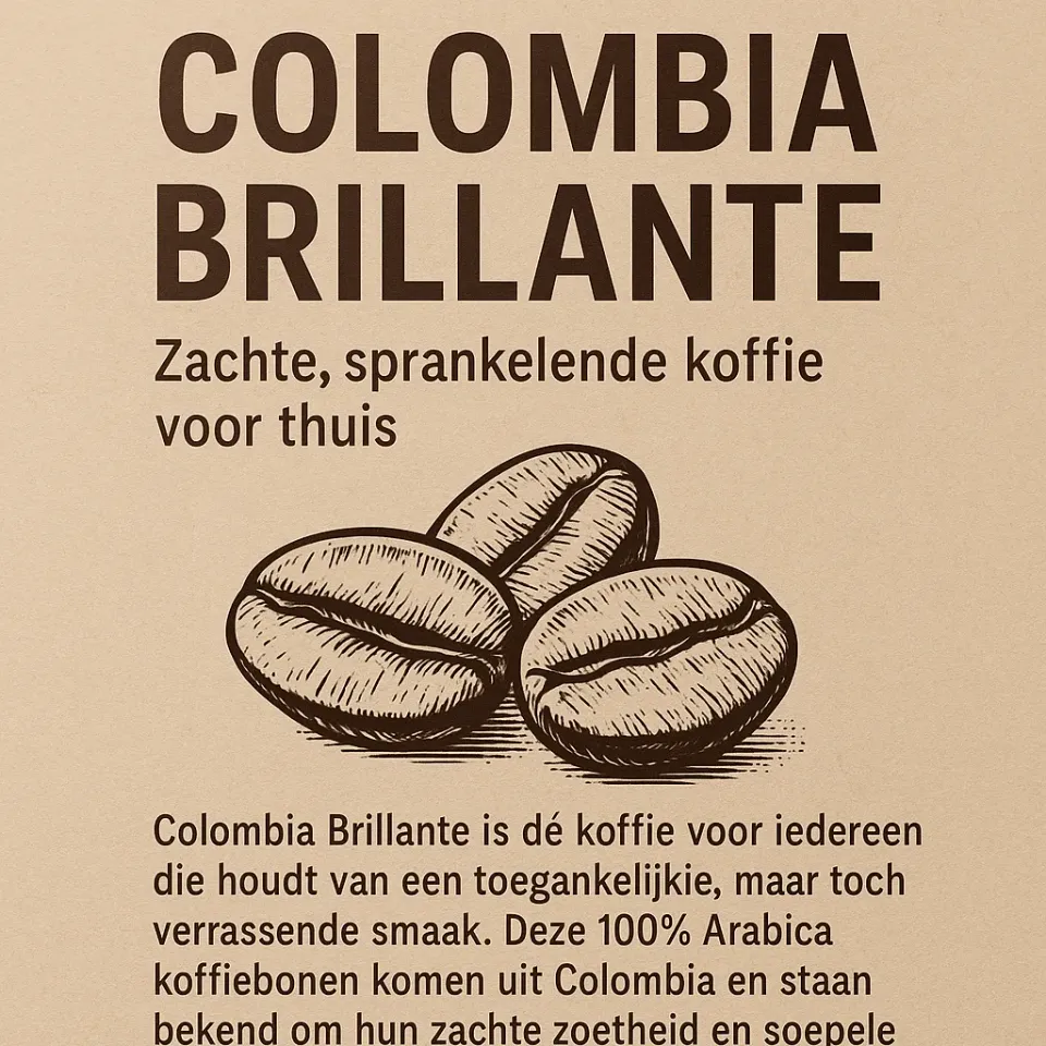 Mario's Koffie Colombia Brillante koffiebonen 500g zacht fruitig
