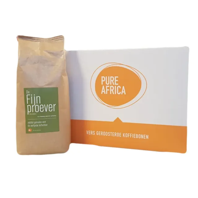 Pure Africa Coffee De Fijnproever filterkoffie 8 x 1 kg