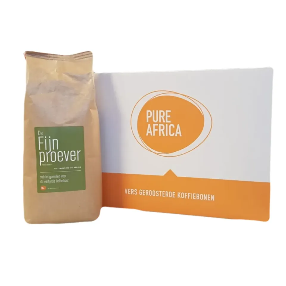 Pure Africa Coffee De Fijnproever filterkoffie 8 x 1 kg