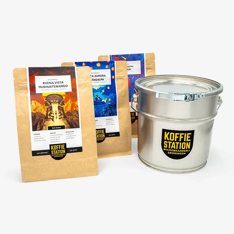 Koffiestation filterkoffiepakket filterkoffie proefset vers