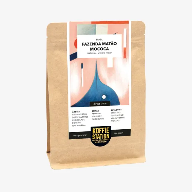 Koffiestation Brazil Fazenda Matão koffiebonen direct trade mild