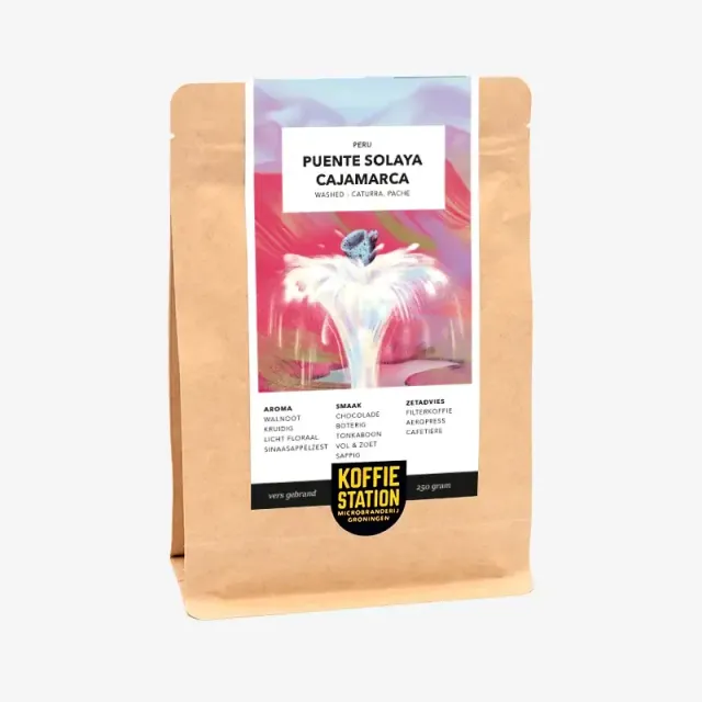 Koffiestation Peru Puente Solaya koffiebonen licht gebrand